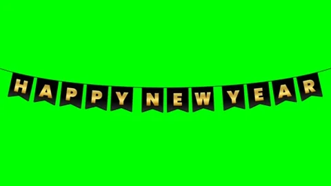 Green screen | croma key Animation happy new year Stock Footage 197706140