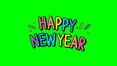 Green screen | croma key Animation happy new year Stock Footage 197707476