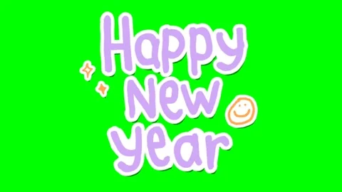 Green screen | croma key Animation happy new year Stock Footage 197708118