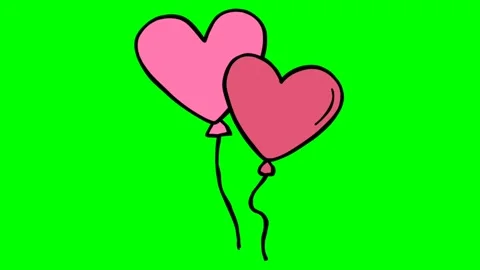 Green screen | croma key animation heart happy new year Stock Footage 197711705