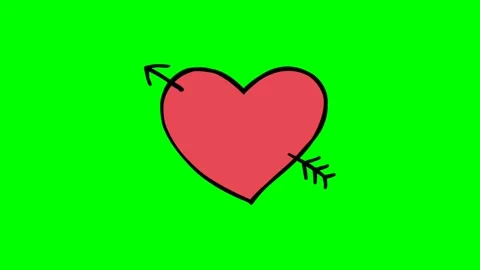 Green screen | croma key Animation heart Stock Footage 197738432
