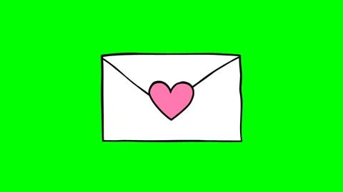 Green screen | croma key animation envelope Stock Footage 197739163