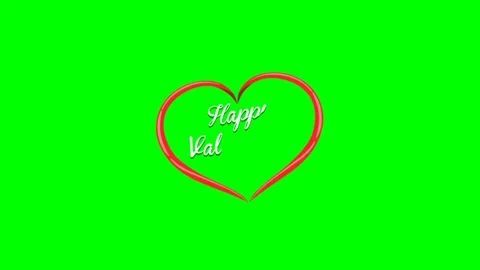 Green screen | Croma key happy valentine day Stock Footage 197370896