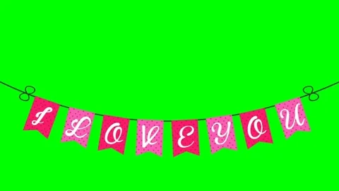 Green screen | Croma key i love you Stock Footage 197371046