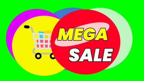 Green screen | croma key MEGA SALE With floating background Stock Footage 198717963