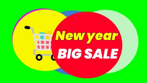 Green screen croma key NEW YEAR BIG SALE With floating background Stock Footage 198711212