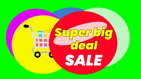Green screen | croma key SUPER BIG DEAL With floating background Stock Footage 198717964