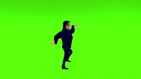 Green Screen Dance With Walk Cartoon Character Stock Footage 139748319