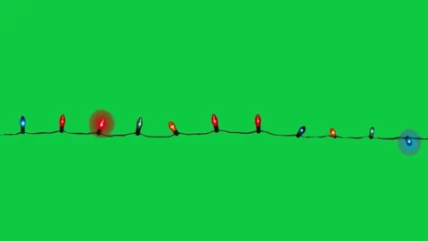 Green screen with decorative lights ideal for creating festive. Stock Footage 306771201