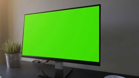 Green screen desktop set on table Stock Footage 76142872