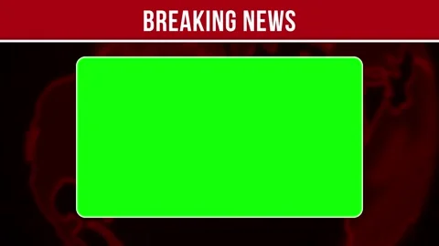 Green Screen Display with Rotating Globe in the Background. Breaking News Green Vidéo 265095167
