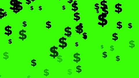 Green Screen Dollar Sign Particles Loop – 4K Animation Stock Footage 314024262