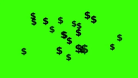 Green Screen Dollar Sign Particles Loop – 4K Animation Stock Footage 314024266