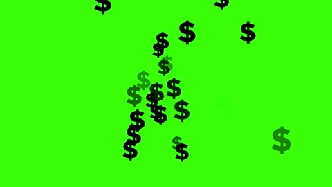 Green Screen Dollar Sign Particles Loop – 4K Animation Stock Footage 314024268