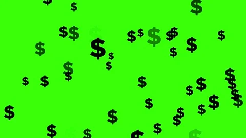Green Screen Dollar Sign Particles Loop – 4K Animation Stock Footage 314024269