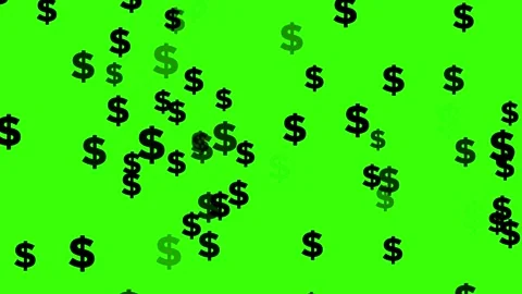 Green Screen Dollar Sign Particles Loop – 4K Animation Stock Footage 314024270