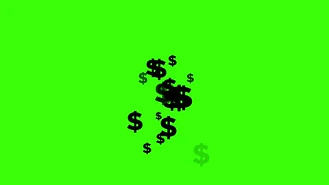 Green Screen Dollar Sign Particles Loop – 4K Animation Stock Footage 314024271