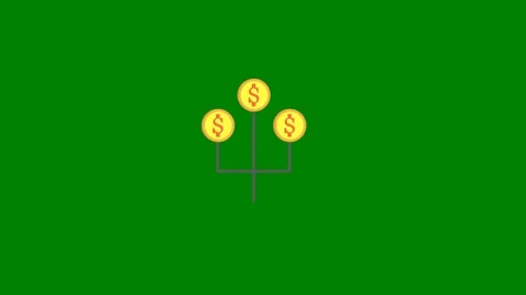 Green screen dollar symbol animated chromakey background movement emotion layers Stock Footage 314063673