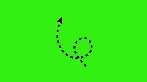 Green screen dotted arrow animation Stock Footage 294986364