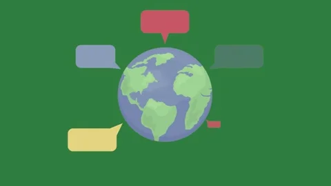 A green screen with the earth on it and in middle letter e background globe Stock-Footage 335130093