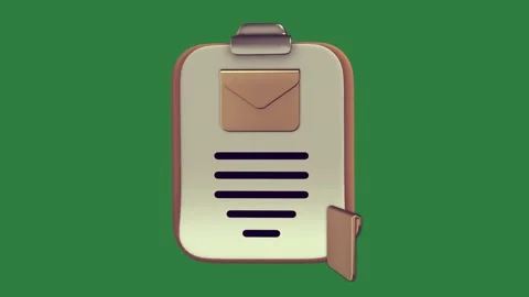 A green screen with an envelope and background on it phone top of piece paper Video stock 335978368