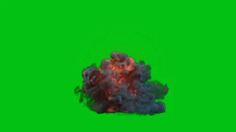 Green Screen Explosion Stock Footage 136529742