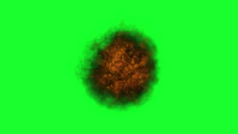 Green screen explosion orange fire black smoke animation 스톡 동영상 123273481