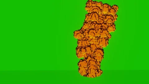 Green screen explotion anime style  animation Stock Footage 161207885