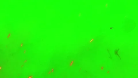Green screen with falling orange sparks Stock Footage 338215655
