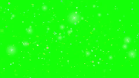 Green screen with falling white sparkles Видео 338042586