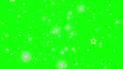 Green screen with falling white stars Video stock 336940812