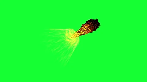 Green Screen Fiery Comet Tail Effect Stock Footage 264633506