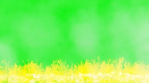 Green screen fire and smoke animation Stock Footage 228664755
