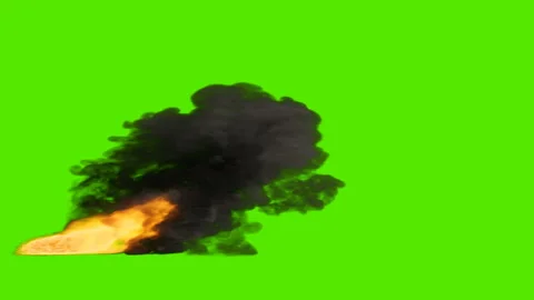 Green screen fire and smoke Stock Footage 302229870