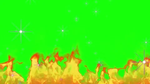 Green Screen Fire Effect with Stars Video stock 337454253
