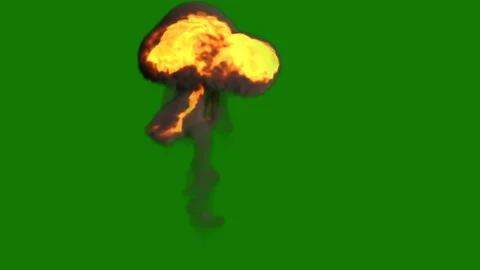 Green Screen Fire Explosion Stock Footage 126337792