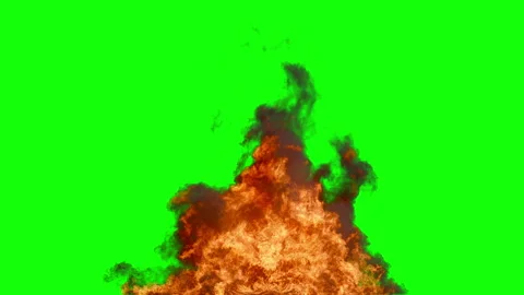 Green Screen Fire Explosion, A powerful explosion of fire 스톡 동영상 345508411