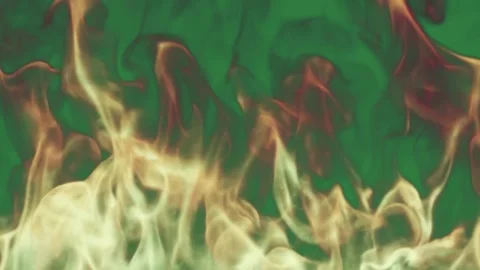 Green screen fire flames on emotion movement layers gesture motion creative Stock Footage 335980077