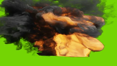 Green screen fire Video stock 304820091