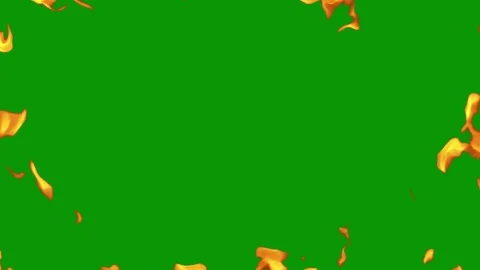 Green screen fire lot lots animated chromakey background movement design frame Stock Footage 314064212