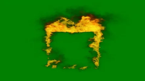 Green screen fire middle animated chromakey background emotion design layers Stock Footage 314064507