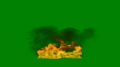 Green screen fire middle background animated chromakey background frame figure Stock Footage 314064500