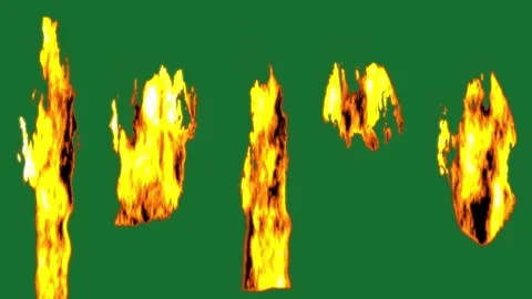 Green Screen Flames | Realistic Fire Overlay for Chroma Key Effects Stock Footage 322103846