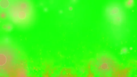 Green screen with floating golden bokeh lights Stock Footage 337450239