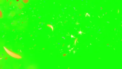 Green screen with flying confetti Stock Footage 337820296