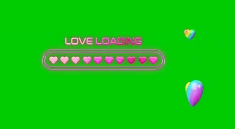 Green Screen Footage Love Loading Valentine Stock Footage 220390622