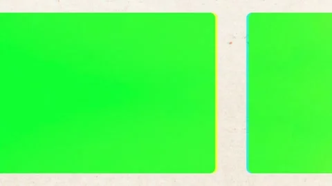 Green screen frame scrolls horizontally across textured paper background Stockbeeldmateriaal 331768085
