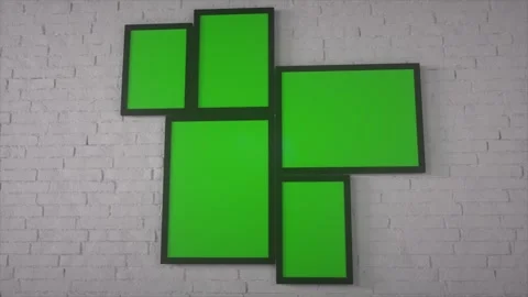 Green Screen Frame Wall Installation With Camera Orbit in Modern Interior Stock Footage 309147185
