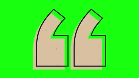 Green screen of the front double quote animation Stock Footage 290770482