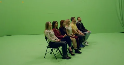 GREEN SCREEN Front view group of young p... | Stock Video | Pond5